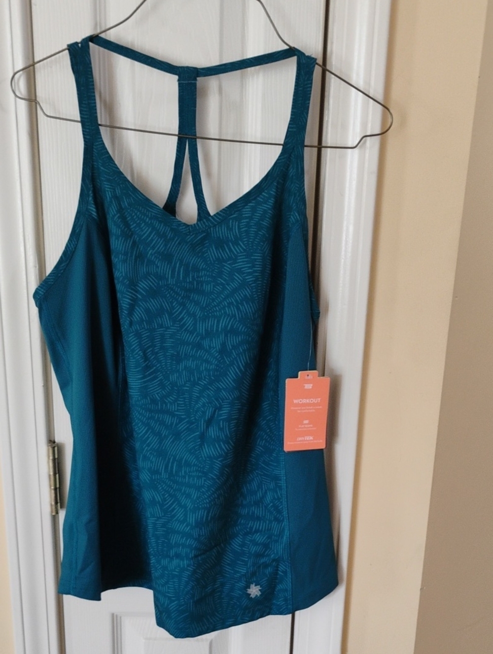 tek gear Teal Patterned Workout Tank Top